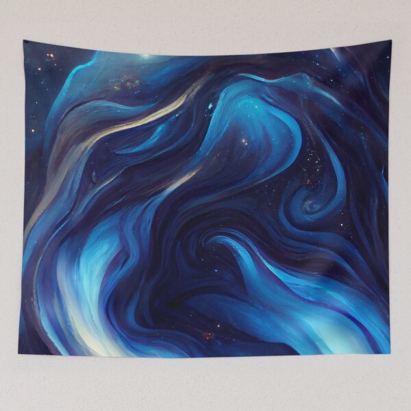 Item preview, Abstract indigo blue galaxy art designed and sold by UnlockingDesign.