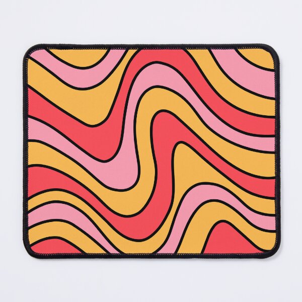 Item preview, Warped Waves Pattern (red/pink/mustard yellow) designed and sold by Design Minds Boutique.