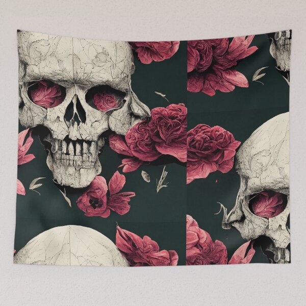 Item preview, winter skull - skulls and roses designed and sold by Chillapy.