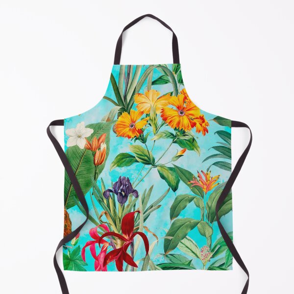 Artikelvorschau, Trendy tropisches Laub exotisches Blumenmuster, Blätter und Blumen tropisches Muster, botanische Illustration, blaue Blumenillustration entworfen und verkauft von ZeinabTaha.