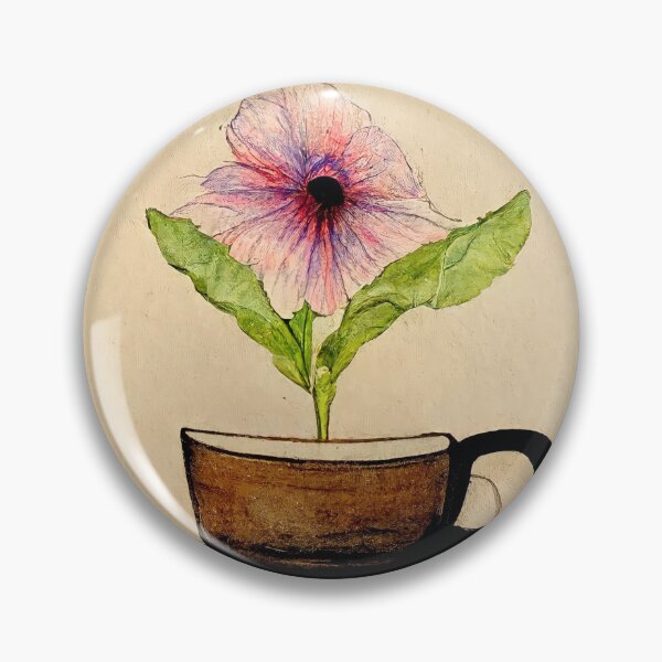 Item preview, Flower in coffee cup, water color art designed and sold by A-Flower-and-Me.