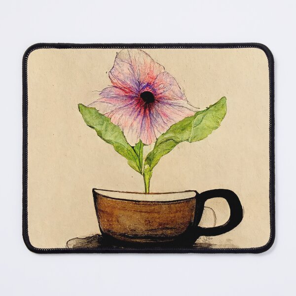 Item preview, Flower in coffee cup, water color art designed and sold by A-Flower-and-Me.