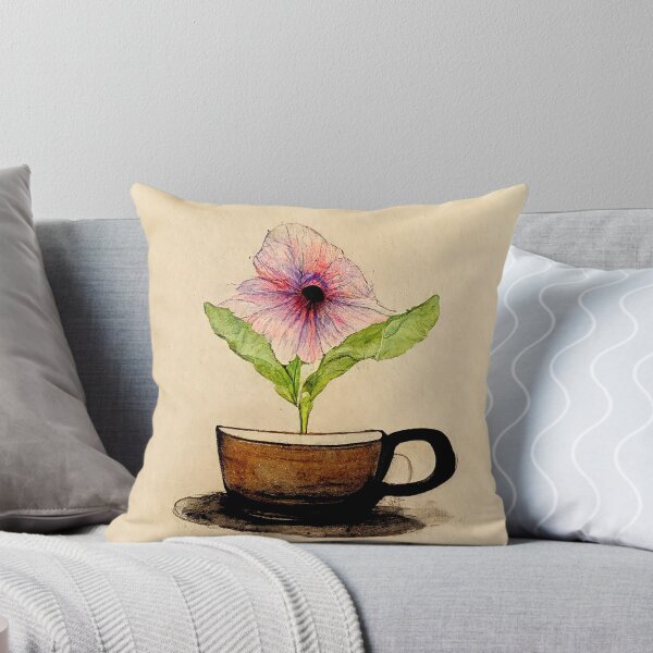Item preview, Flower in coffee cup, water color art designed and sold by A-Flower-and-Me.