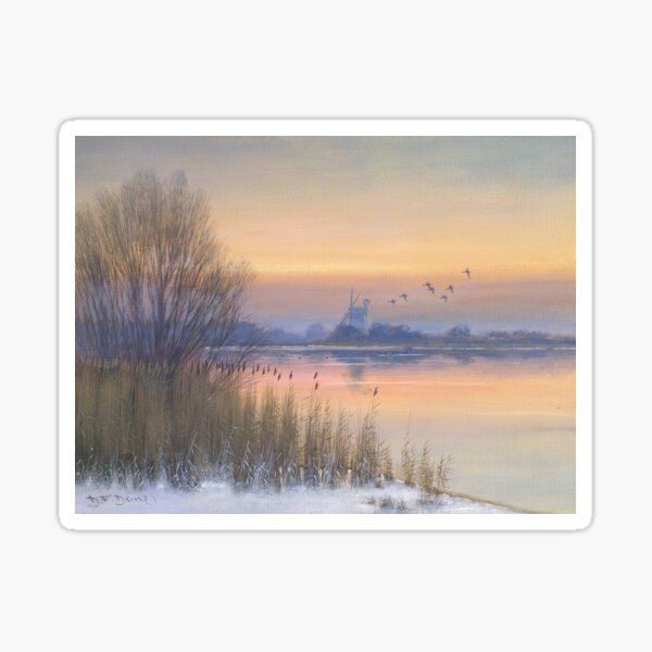 Winter Morning at Horsey Mere Sticker