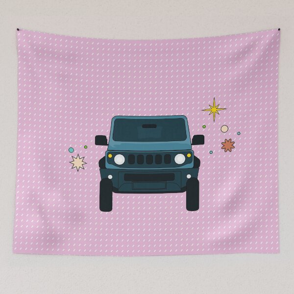 Item preview, Brisk Blue Suzuki Jimny - Pink Dotted Pattern designed and sold by stoicjimny.