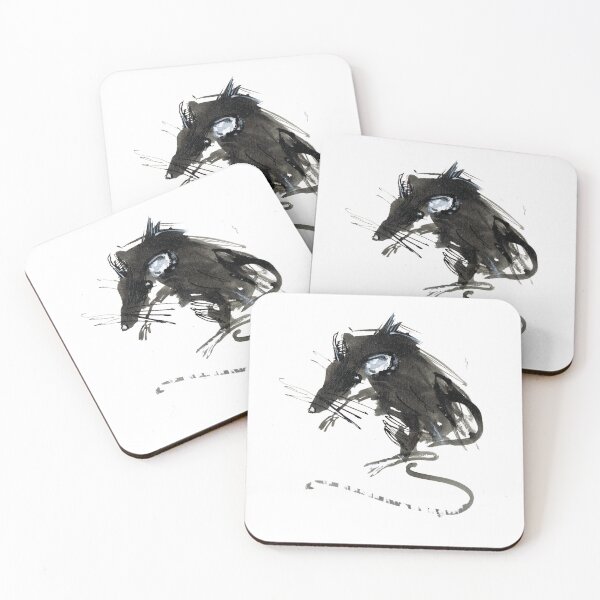Item preview, Black inky rat designed and sold by InkandWillow.