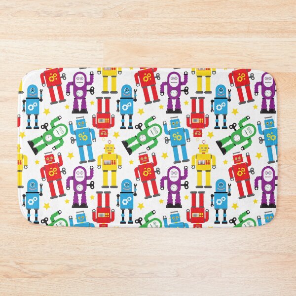 Item preview, Kids Robot Pattern on White designed and sold by HotHibiscus.