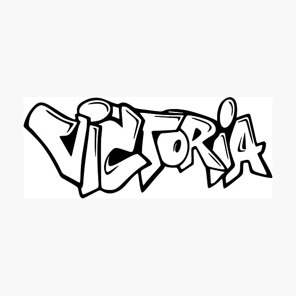 Victoria - Diseño de nombre de graffiti Lámina fotográfica