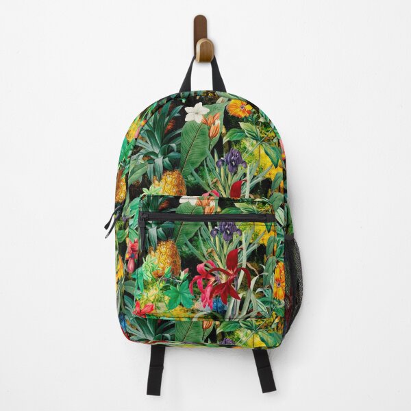 Item preview, Trendy tropical foliage exotic floral pattern, leaves and flowers tropical pattern, botanical illustration, black floral illustration designed and sold by ZeinabTaha.