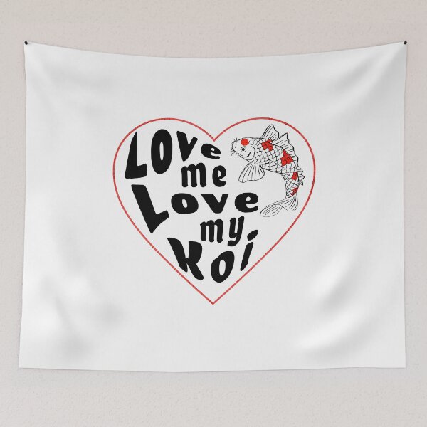 Item preview, Cute Fish Heart Love Me Love My Koi designed and sold by Koiartsandus.