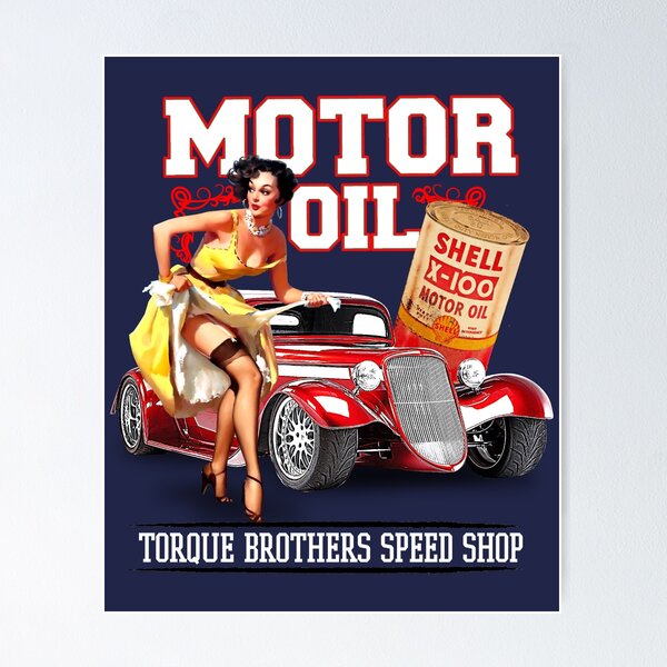 5 Inch Wide Chevrolet Hot Rod Girl Pin Up Vintage Art Street Rod - Foto 4