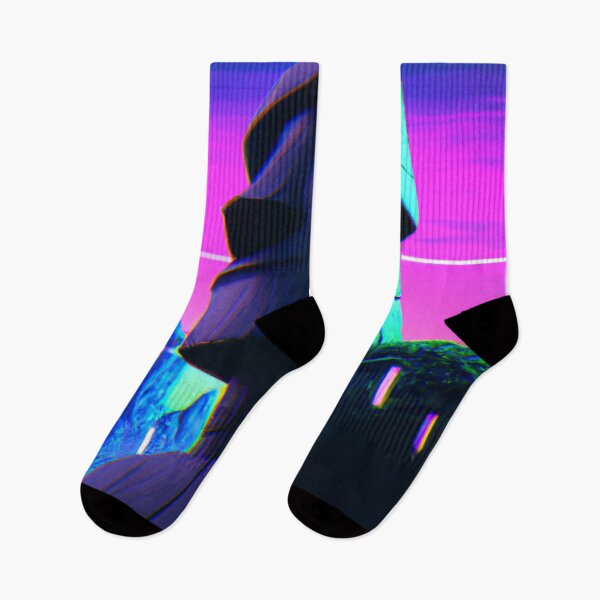 Item preview, moai synthwave estilo cyberpunk designed and sold by Holover.