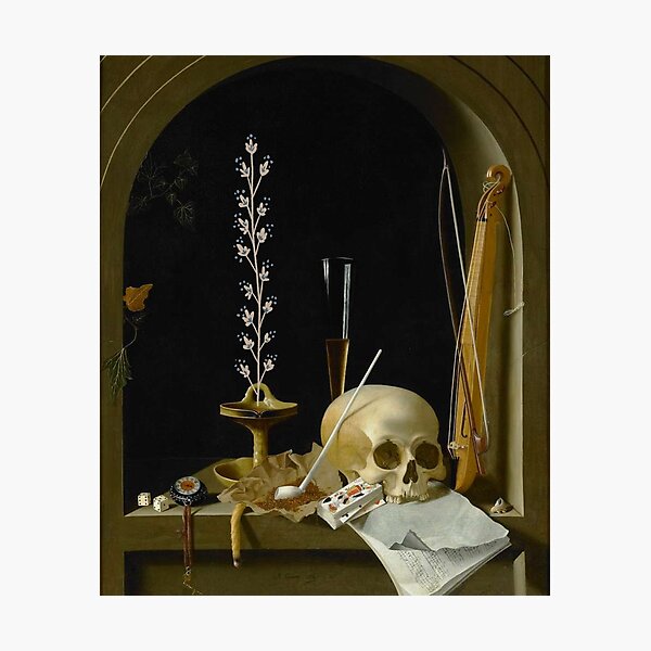 adriaen van utrecht still life with bouquet and skull