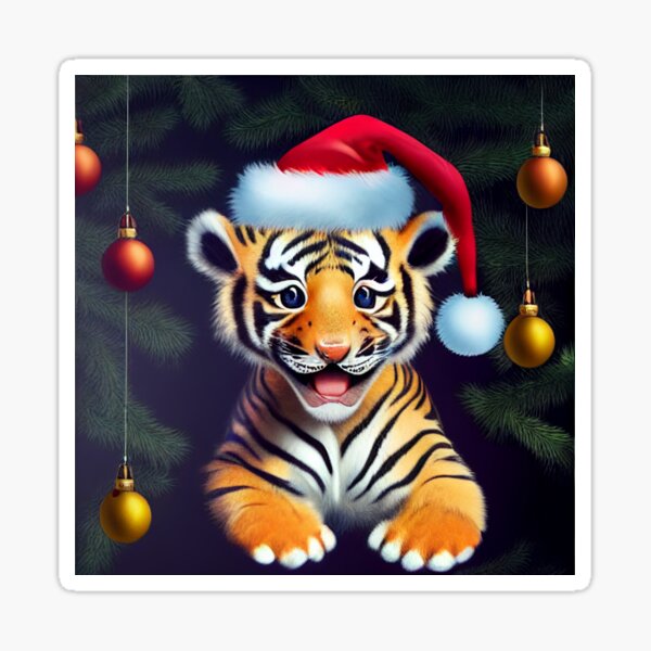 Christmas Tiger - Perfect For Animal Lovers Sticker