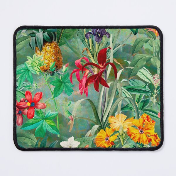 Item preview, Trendy tropical foliage exotic floral pattern, leaves and flowers tropical pattern, botanical illustration, green floral illustration designed and sold by ZeinabTaha.