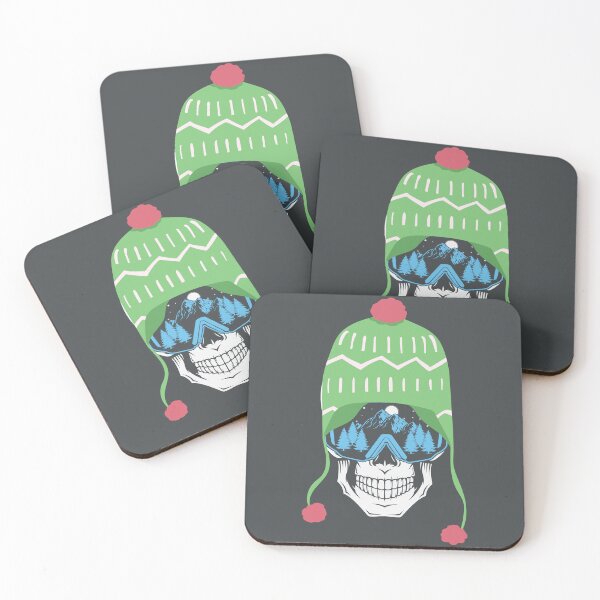 Item preview, Ski or Snowboarding Skull With Green and Pink Hat: Winter's Coming! designed and sold by tmdaliggr.