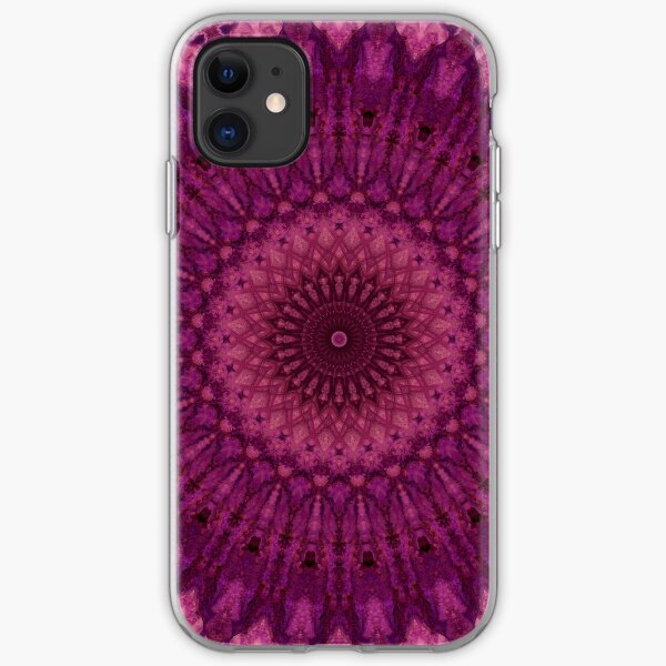 Mandala in red and purple tones iPhone Soft Case