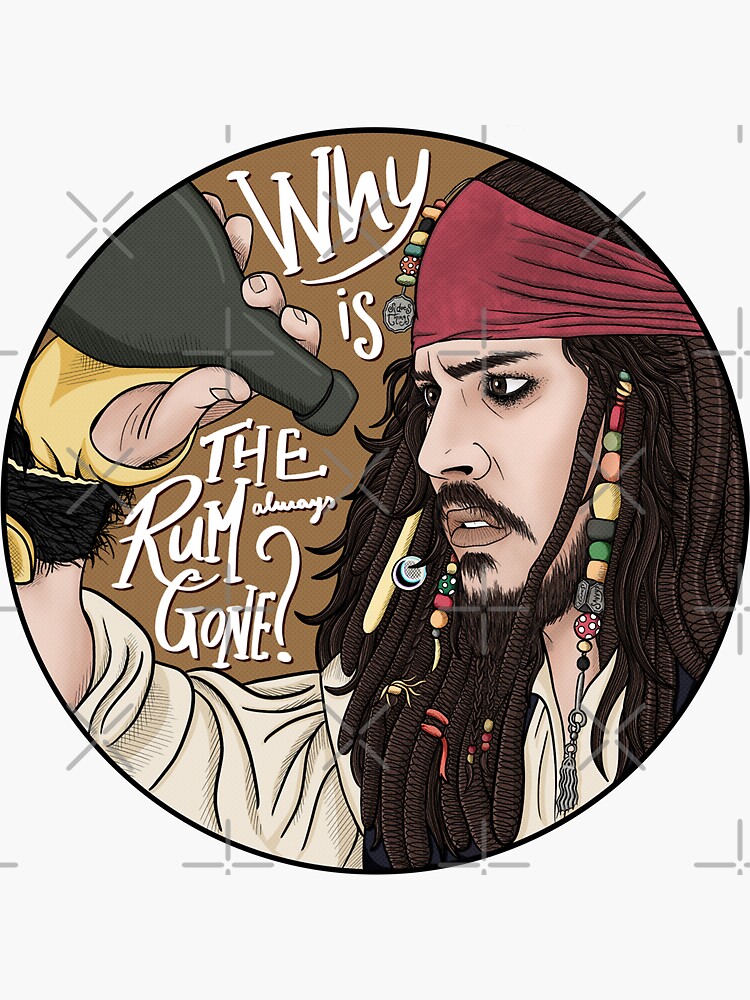 Captain Jack Sparrows Rum Sticker For Sale By Sidoesthings Redbubble 7399