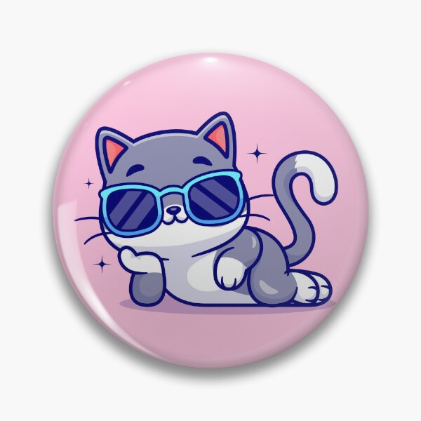 Item preview, cute kawaii cool cat designed and sold by Lilla Márton.