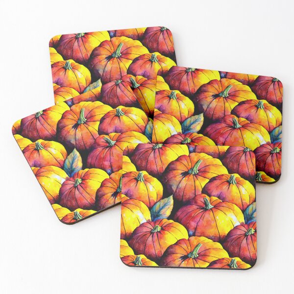 Item preview, Watercolor Pumpkins and Leaves Pattern 1 designed and sold by Itaya Art.