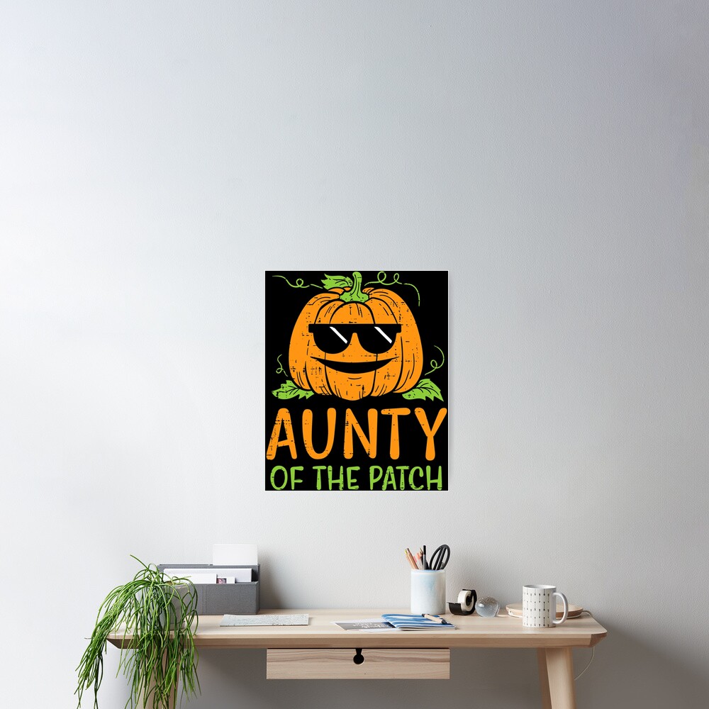 Womens Pumpkin Aunty Of Patch Halloween Family Aunt Auntie Women Sticker  for Sale by shockedsupply44