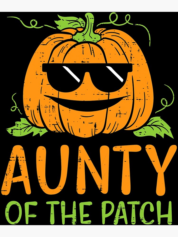 Womens Pumpkin Aunty Of Patch Halloween Family Aunt Auntie Women Sticker  for Sale by shockedsupply44