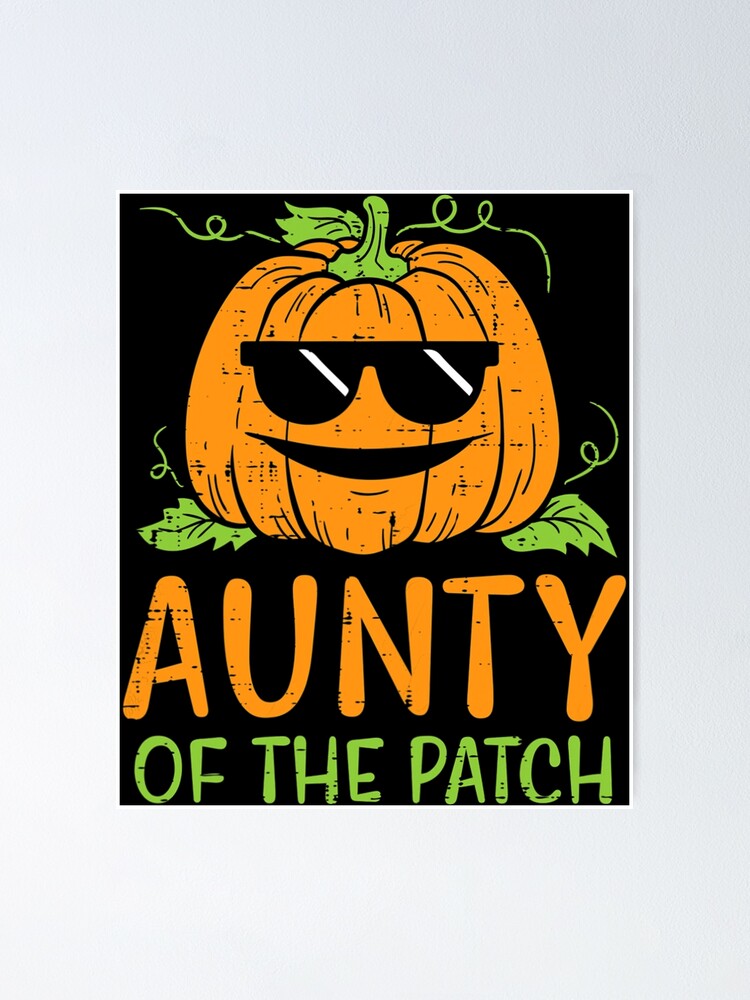 Womens Pumpkin Aunty Of Patch Halloween Family Aunt Auntie Women Sticker  for Sale by shockedsupply44