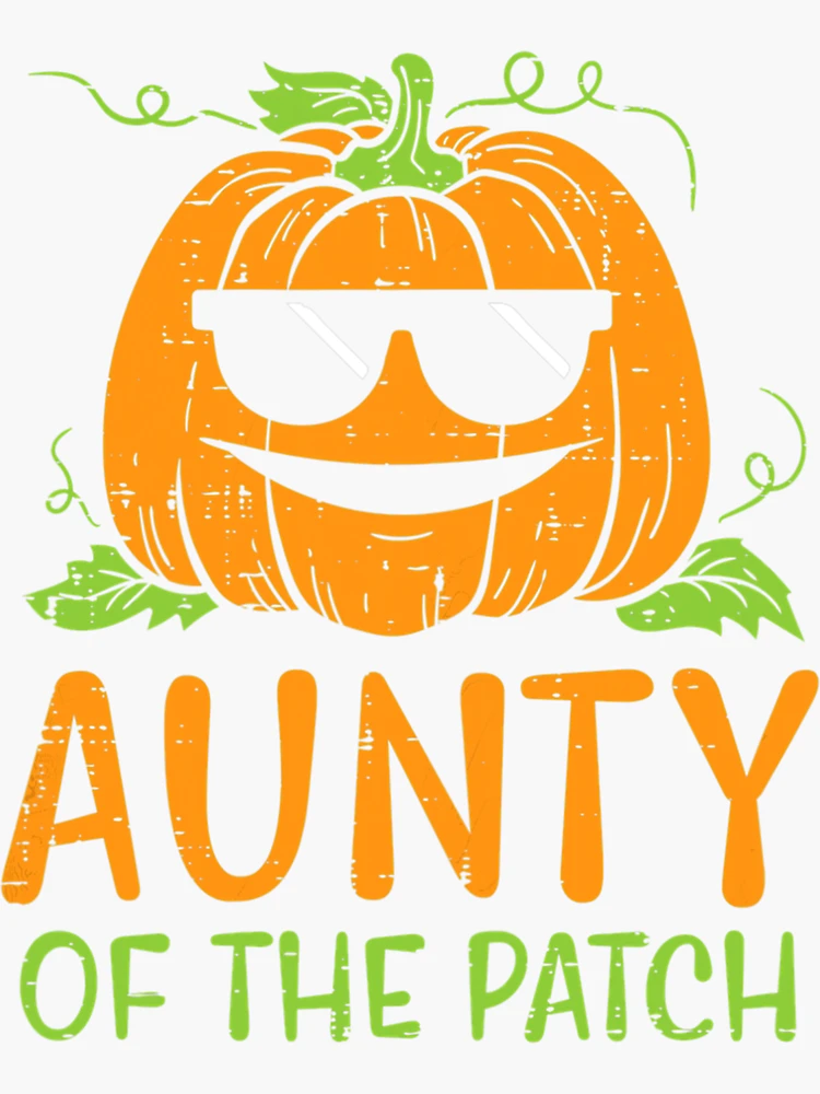 Womens Pumpkin Aunty Of Patch Halloween Family Aunt Auntie Women Sticker  for Sale by shockedsupply44