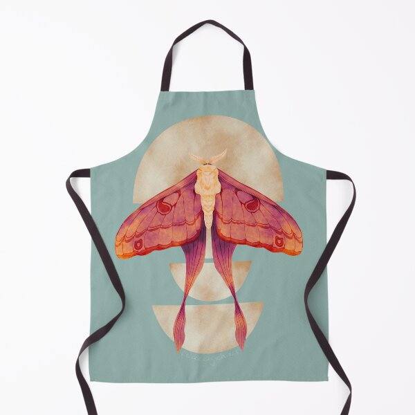 Item preview, Fiery Luna Moth on Half Moons Watercolor Art designed and sold by Valerie Englehart.