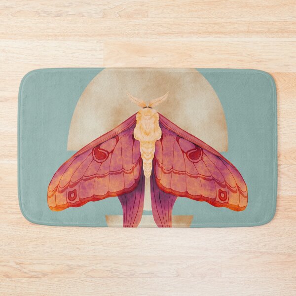 Item preview, Fiery Luna Moth on Half Moons Watercolor Art designed and sold by Valerie Englehart.