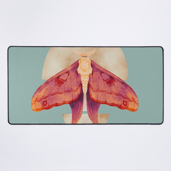 Item preview, Fiery Luna Moth on Half Moons Watercolor Art designed and sold by Valerie Englehart.