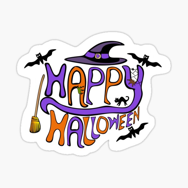 Happy Halloween Typography Sticker
