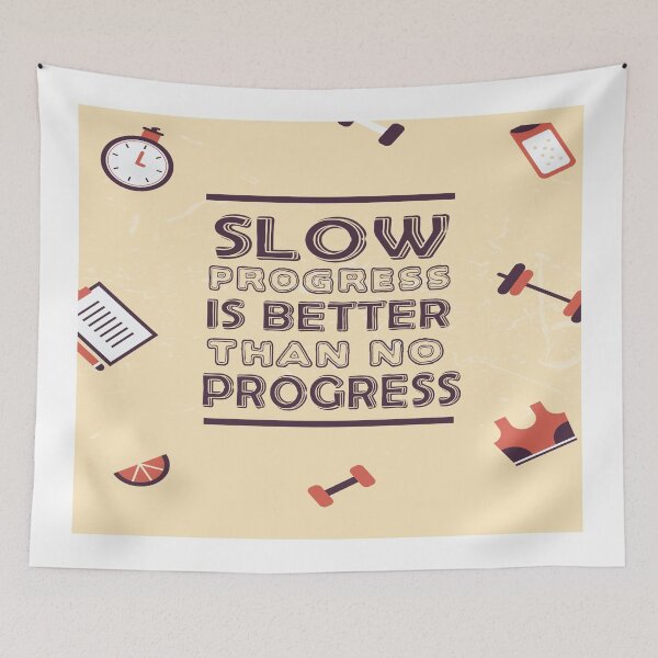 Item preview, Slow progress is better than no progress Inspirational Gym Fitness Quote designed and sold by creativeideaz.