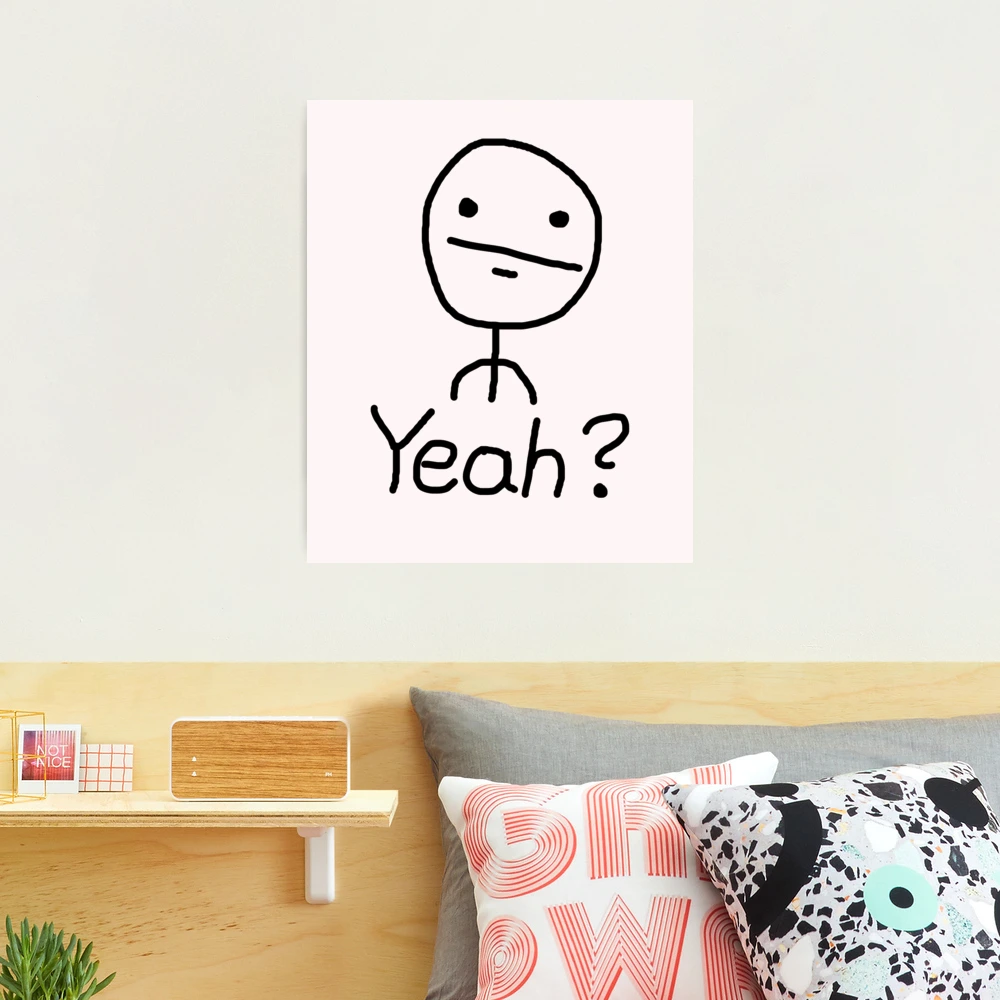 Humor Decor Throw Pillow Cushion Cover, Stickman Meme Face Icon