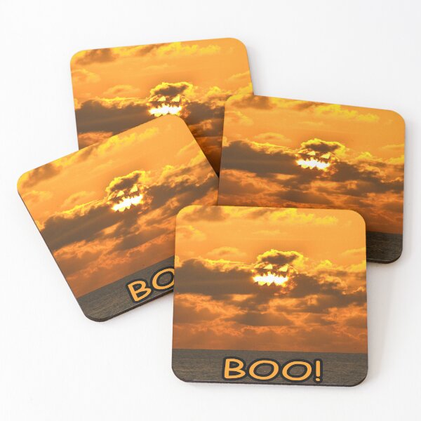 Item preview, Halloween pumpkin sun face graphic BOO! designed and sold by MoxyMermaid.