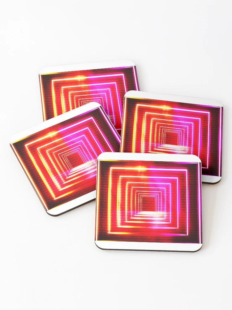 Thumbnail 1 of 5, Coasters (Set of 4), Color Combination Pattern, Retro Abstract Multi Color Pattern designed and sold by Mr-true-design.