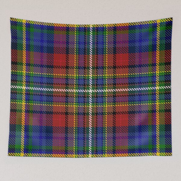 Aperçu de l'œuvre Plaid écossais rouge, jaune et bleu | Design moderne et unique pour Noël créée et vendue par TheWalnut.