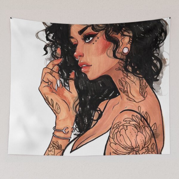 Item preview, Sketch of woman wearing white camisole designed and sold by BlackDiamond96.