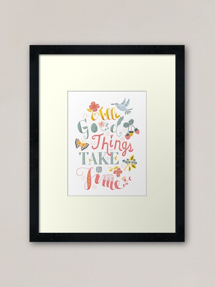 Alternate view of All Good Things - Hand Lettering Inspiring Quote Framed Art Print