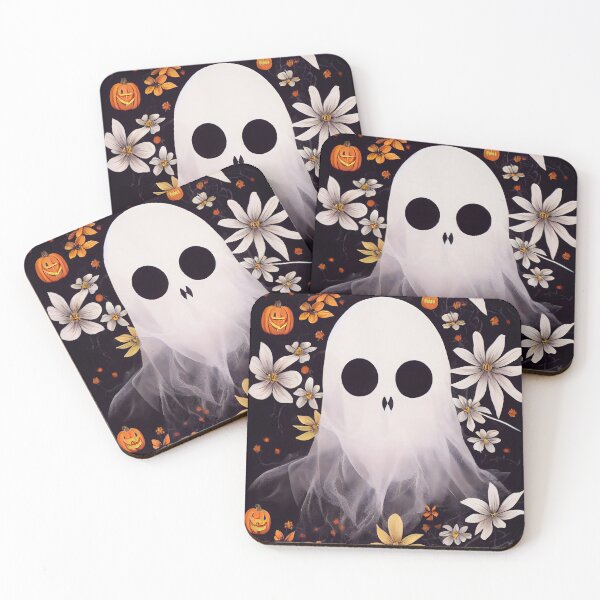Item preview, Halloween ghost floral design - AI generated art designed and sold by AI1artist.