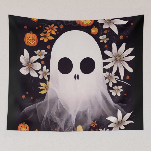 Item preview, Halloween ghost floral design - AI generated art designed and sold by AI1artist.