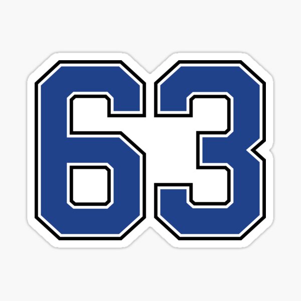 Number 63 lucky sports jersey sixty three