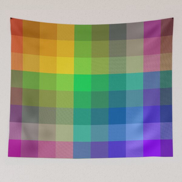 Aperçu de l'œuvre Carreaux de tartan aux couleurs de l'arc-en-ciel | Design à rayures moderne et unique pour Noël créée et vendue par TheWalnut.