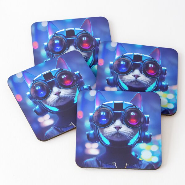 Item preview, Cyberpunk Cat 8 - Anime Kawaii Cartoon Art designed and sold by lematworks.