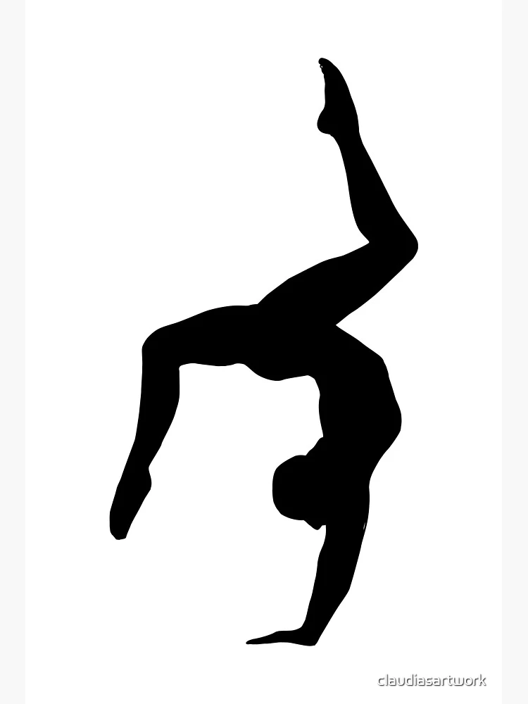 Patch - Gymnast Silhouette Hand Stand Gymnastics Sports 4 Iron On