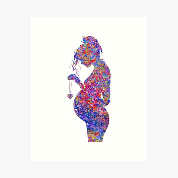 Item preview, Pregnant woman holding heart designed and sold by Rosaliartbook.
