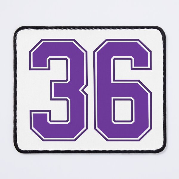 Aperçu de l'œuvre Maillot de sport porte-bonheur numéro 36 violet trente-six créée et vendue par HeavyStyle.