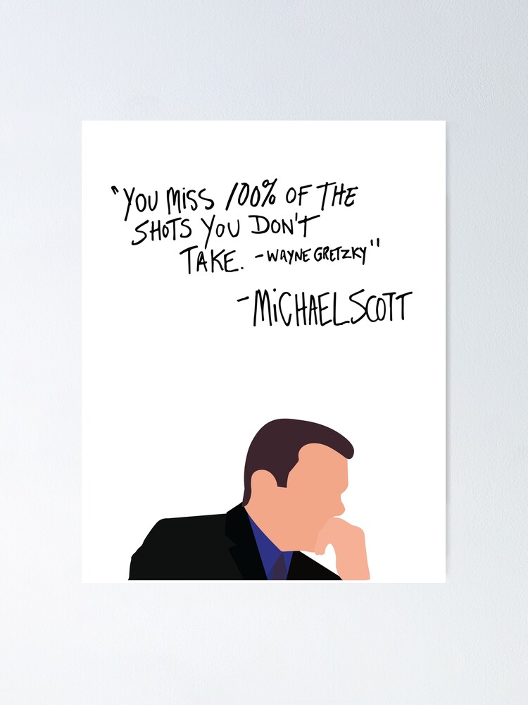 Buy Michael Scott The Office Motivational Quote Frame Wall Art Decor 8x10 The  Office Gift - You Miss 100% Of The s You Dont Take - The Office Merchandise  - The office