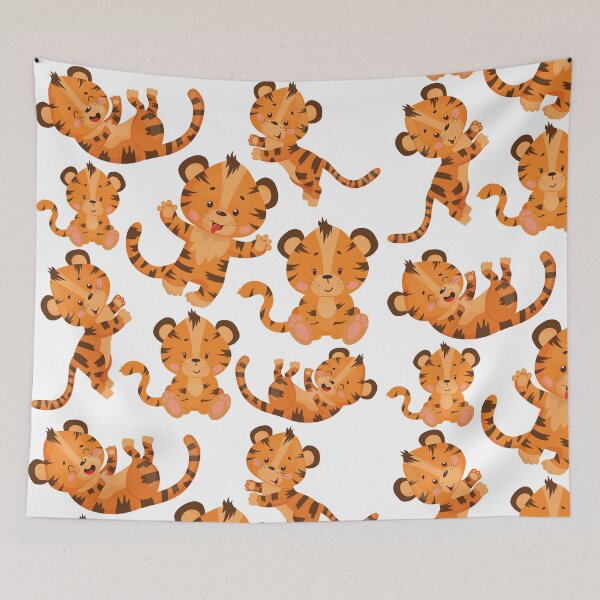Item preview, cute tigers pattern  designed and sold by ApurwaArtShop.