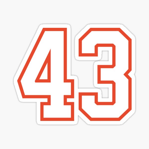 White Number 43 Stickers for Sale | Redbubble